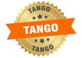 tango. tango round orange and gold label isolated on transparent background Royalty Free Stock Photo