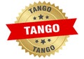 tango. tango round red and gold label isolated on transparent background Royalty Free Stock Photo