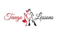 Tango dancing couple man and woman vector illustration, logo, icon for dansing school, party, lessons