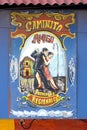 Tango sign in Caminito famous street in La Boca, Buenos Aires Royalty Free Stock Photo