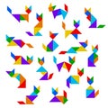 Tangram cats set