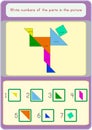 Matching pieces in a tangram.