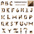 Tangram puzzle game. Set with english alphabet.