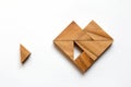 Tangram puzzle wait for fulfill to heart shape Royalty Free Stock Photo