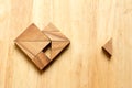 Tangram puzzle wait for fulfill to heart shape Royalty Free Stock Photo