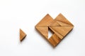 Tangram puzzle wait for fulfill to heart shape Royalty Free Stock Photo