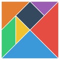 Tangram square brain game base pieces flat UI colors vector illustraition