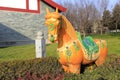 Tri colored glazed pottery horse, adobe rgb Royalty Free Stock Photo