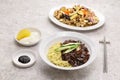 Jajangmyeon and Tangsuyuk are a popular Korean Chinese dish Royalty Free Stock Photo