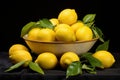 Tangy Bowl fresh lemons. Generate Ai