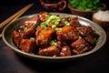 Tangy Chinese dish pork. Generate Ai