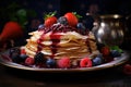 Tangy Crepes berries jam. Generate Ai