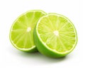 Tangy Delight: Isolated Citrus Lime Fruit Segment on White Background