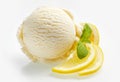 Tangy fresh lemon citrus sorbet or ice cream Royalty Free Stock Photo