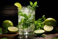 Tangy Fresh mojito green drink. Generate Ai