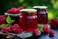 Tangy Homemade raspberry jam. Generate Ai