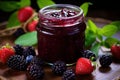 Tangy Jar wild berry jam. Generate Ai