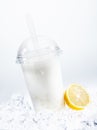 Tangy lemon boba tea Royalty Free Stock Photo