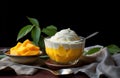 Tangy Mango yogurt. Generate Ai