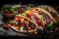 Tangy Mexican food tacos. Generate Ai