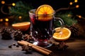 Tangy Mulled wine orange. Generate Ai Royalty Free Stock Photo