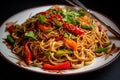 Tangy Noodles stir fry. Generate Ai