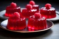 Tangy Raspberry jelly shots. Generate Ai