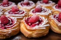 Tangy Raspberry puffs bakery. Generate ai