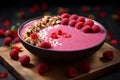 Tangy Raspberry smoothie bowl. Generate AI