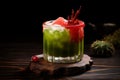 Tangy Red green cactus cocktail. Generate Ai Royalty Free Stock Photo