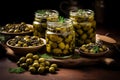 Tangy Set pickled capers. Generate Ai