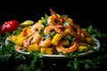 Tangy Shrimp salad mango. Generate Ai