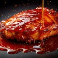 A tangy and slightly sweet BBQ glaze, perfect for chicken or pork chops Royalty Free Stock Photo