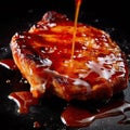 A tangy and slightly sweet BBQ glaze, perfect for chicken or pork chops Royalty Free Stock Photo