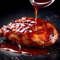 A tangy and slightly sweet BBQ glaze, perfect for chicken or pork chops Royalty Free Stock Photo