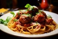 Tangy Tomato sauce meatballs. Generate Ai