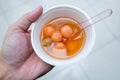 Tangyuan or tang yuan  Chinese sweetheart soup is a Chinese dessert made from glutinous rice Royalty Free Stock Photo