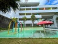 A children`s pool is provided for a children`s play area Royalty Free Stock Photo