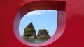 Tanjung Layar is a rock that forms like a screen Royalty Free Stock Photo