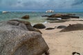 Rocky beach at Belitung island of Indonesia Royalty Free Stock Photo