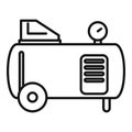 Tank air compressor icon, outline style Royalty Free Stock Photo