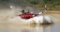 ALABINO, MOSCOW REGION, RUSSIA - AUGUST 25, 2020: Tank biathlon