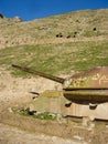 Tank built in Russia broken down on remote road