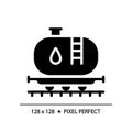 Tank car pixel perfect black glyph icon Royalty Free Stock Photo