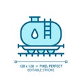 Tank car pixel perfect blue RGB color icon Royalty Free Stock Photo