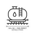 Tank car pixel perfect linear icon Royalty Free Stock Photo