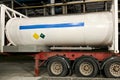 A tank car for the transportation of dangerous goods. Liquid oxygen tank