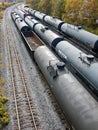 Tank cars carrying gas