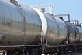 Tank cars move on a Norfolk Southern rail line