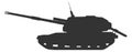 Tank destroyer black silhouette. Army force symbol